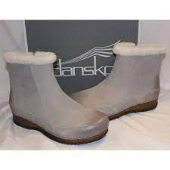 Dansko  Mitzy Stone Suede Bootie, Faux Fur Trim  Women Sizes   NIB - Picture 1 of 8